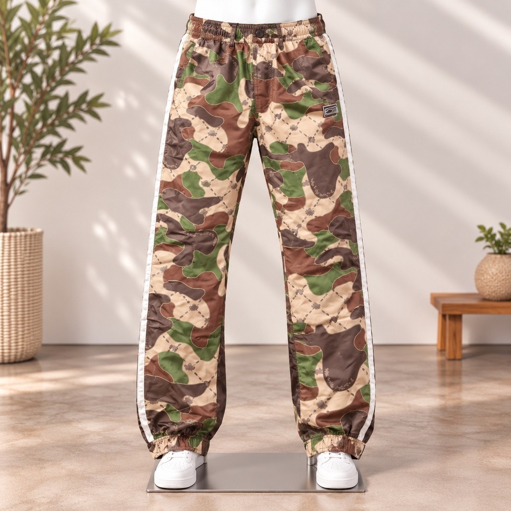 Parish Nation Track Pants Mens Medium Camo Green Brown Joggers Mesh Lined 3252